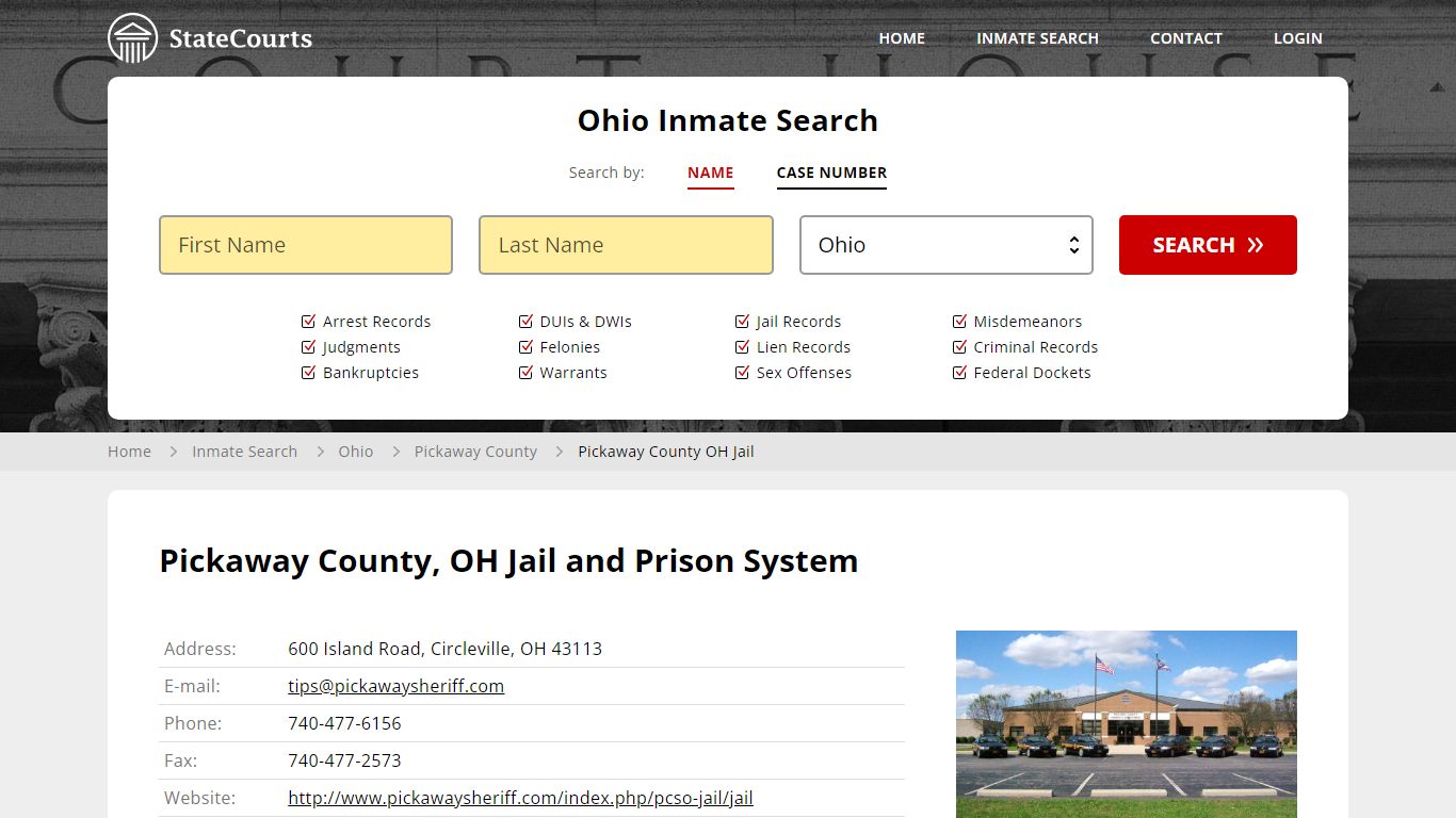 Pickaway County OH Jail Inmate Records Search, Ohio - StateCourts